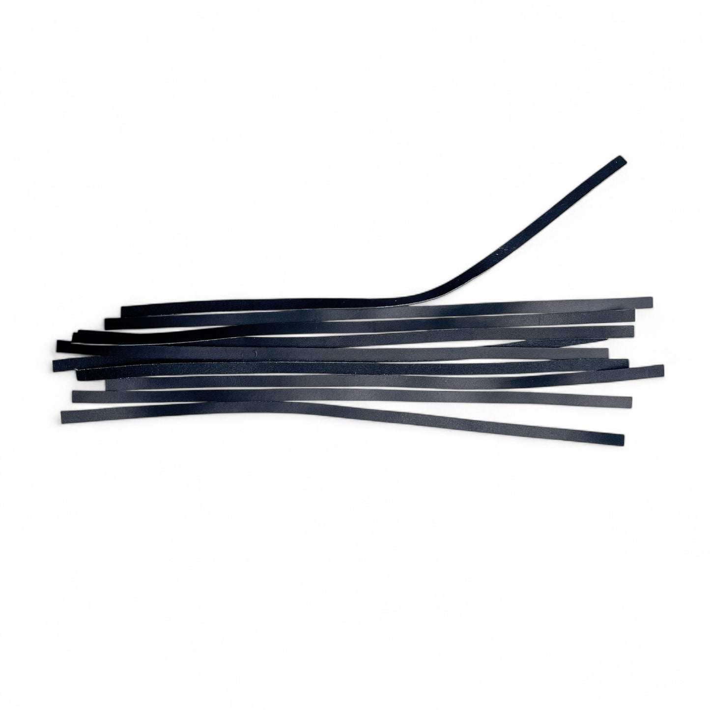 10pcs Black Leather Strips – Wickett & Craig – 2 to 3 oz – 5/16" x 11"