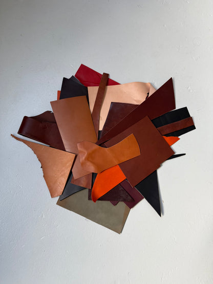 2 lbs of Scrap Leather - Mixed Colors