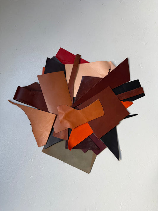 2 lbs of Scrap Leather - Mixed Colors