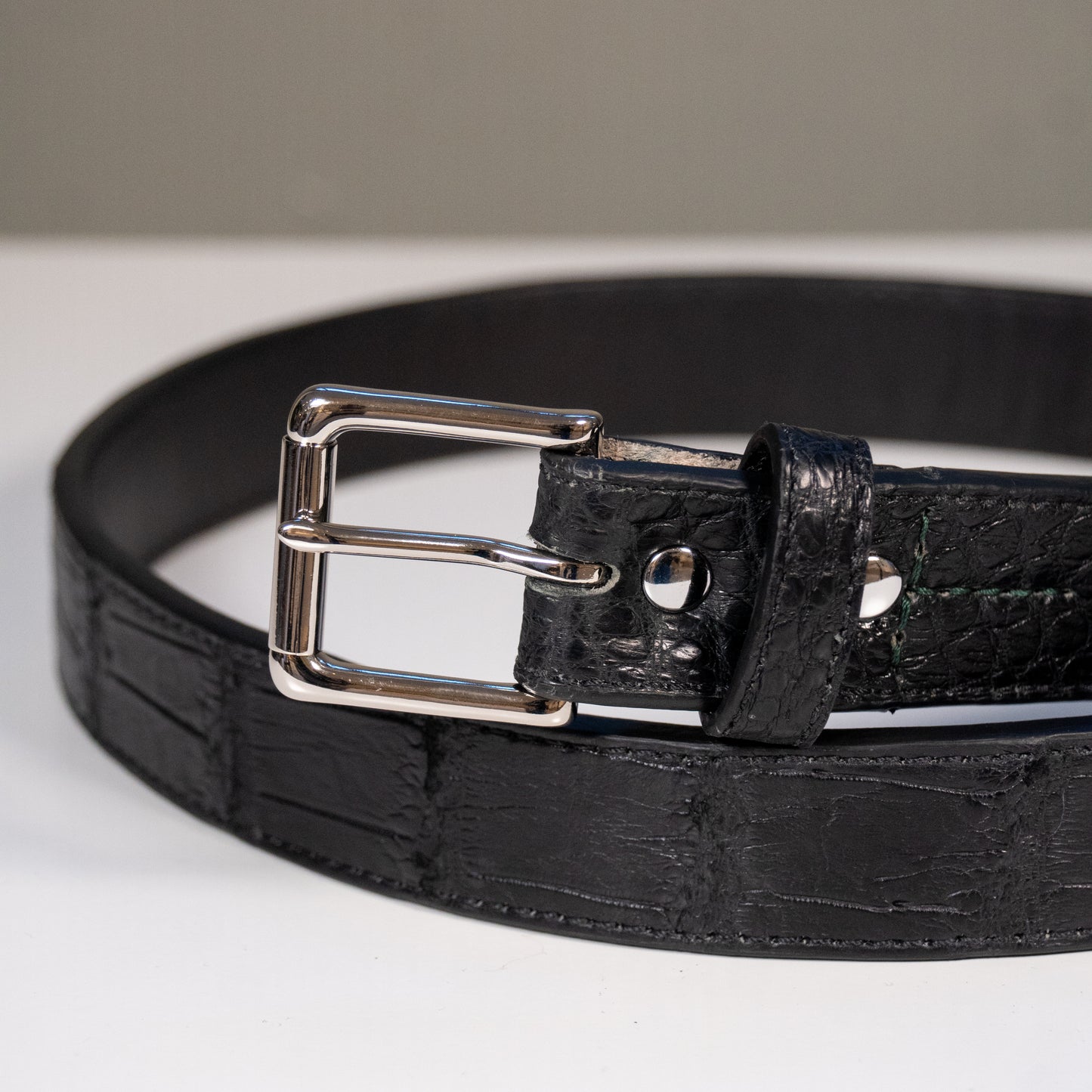 Black American Alligator Belt - Size 35