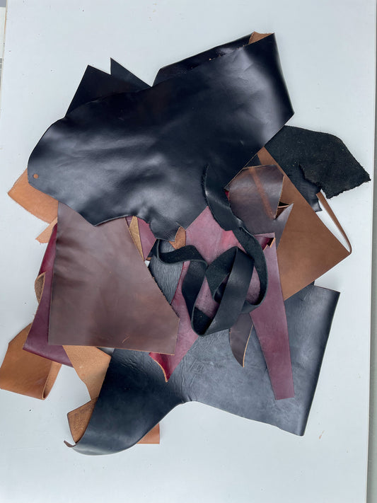 2 lbs of Scrap Leather - Mixed Horween