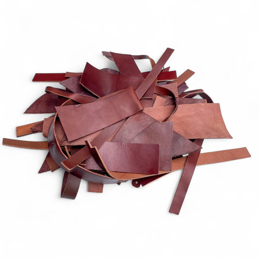 2 lbs of Scrap Leather - Medium Brown