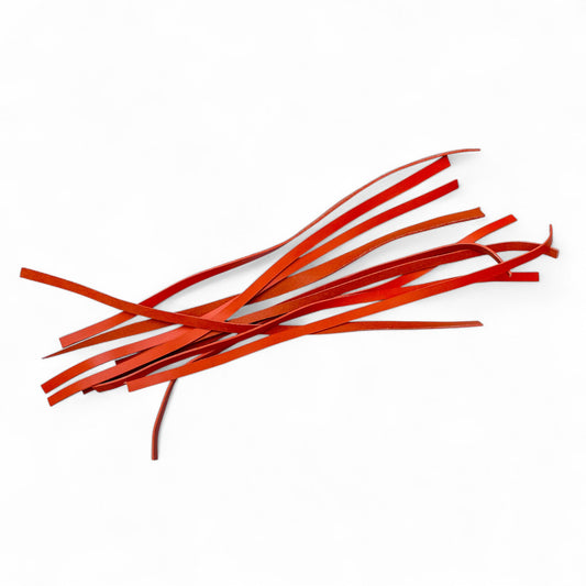 10 Orange Leather Strips – Wickett & Craig – 2 to 3 oz – 5/16" x 11"